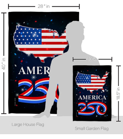 Two Group Flag Co - America 250 Flag Celebration USA 250th Home Decor: Garden Flag 13" x 18.5" Only / Double Sided-Thick Fabric
