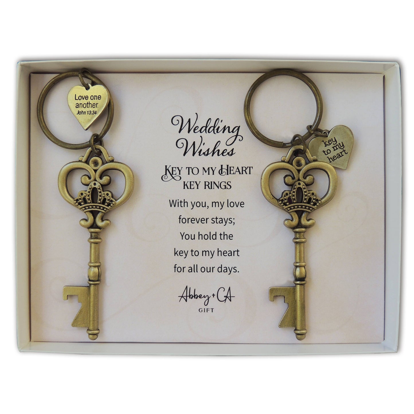 Abbey + CA Gift - Antique Key Ring Sets: Wedding Wishes