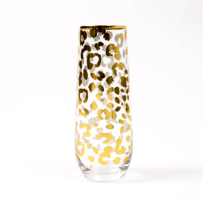 8 Oak Lane - Gold Leopard Stemless Champagne Glass