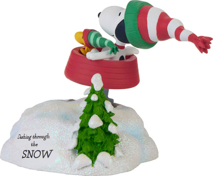 Precious Moments - Peanuts Dashing Through The Snow Rocking Musical