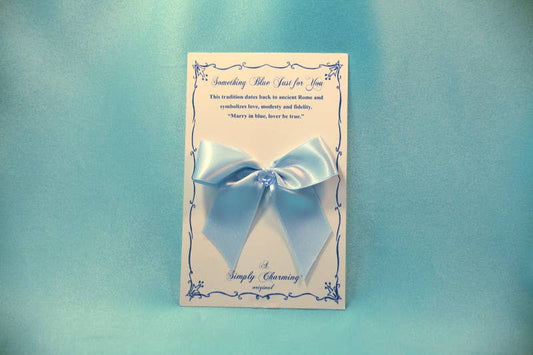 Simply Charming - Something Blue Bow With Our Fine Crystal Heart