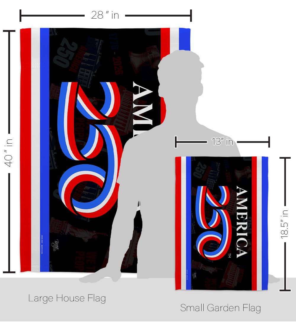 Two Group Flag Co - America 250 Flag Anniversary USA 250th Home Decor: Garden Flag 13" x 18.5" Only / Double Sided-Thick Fabric