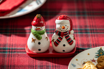 Grace Teaware - Gift Boxed Snowmen Figurine Salt and Pepper Shaker Set