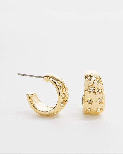 Bryan Anthonys - To the Moon and Back Hoop Earrings: Silver