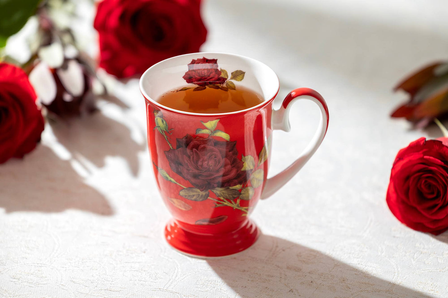 Grace Teaware - Stem Rose Red 12oz Bone China Mug