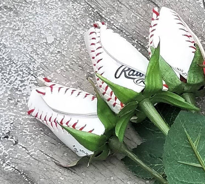 Home Run Accessories - Baseball Rose, Real Baseball Long Stem Rose