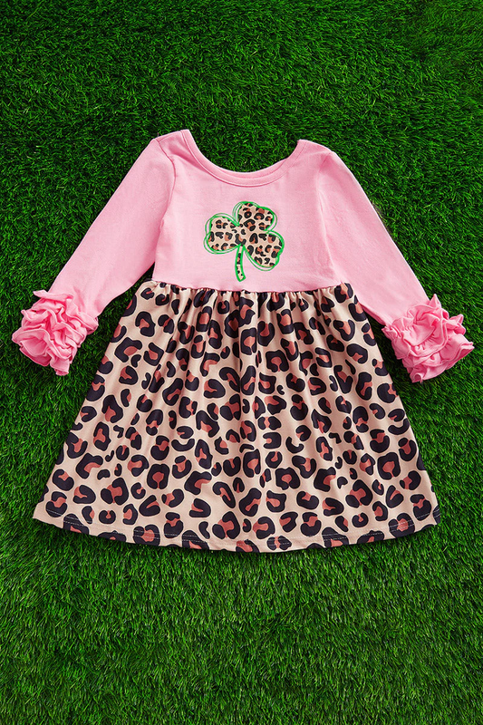 Irish Leopard Dress With Ruffle Sleeves