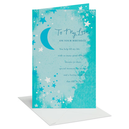 DICKENS INC. - Romantic Birthday Card for Spouse (Celestial Moon)