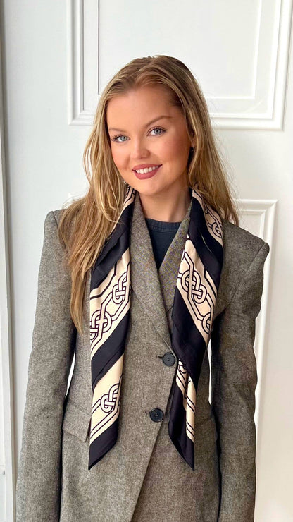 Celtic Ore Crafts - IRS-036C Polysilk Scarf Celtic Cream/Black