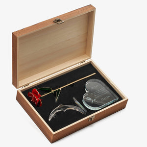 The Wine Savant /  Khen Glassware - Anniversary, Birthday & Everyday 24K Gold Rose Love Box