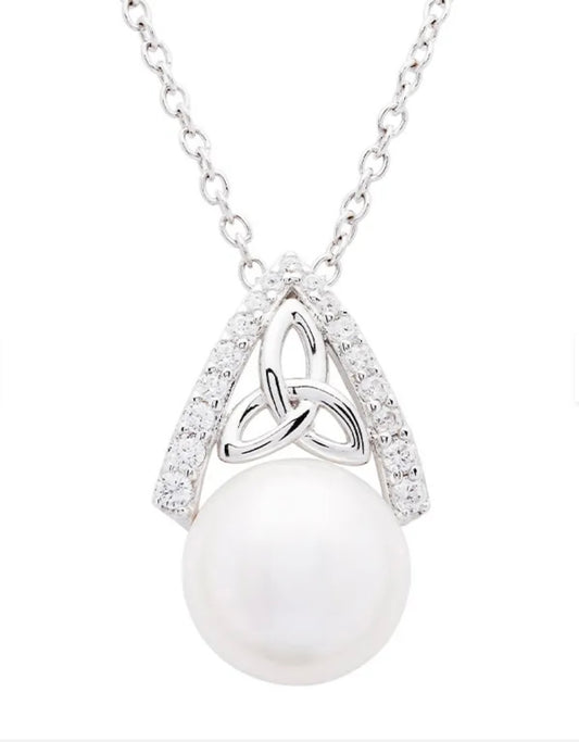 ShanOre Sterling Silver & Pearl Trinity Knot Pendant