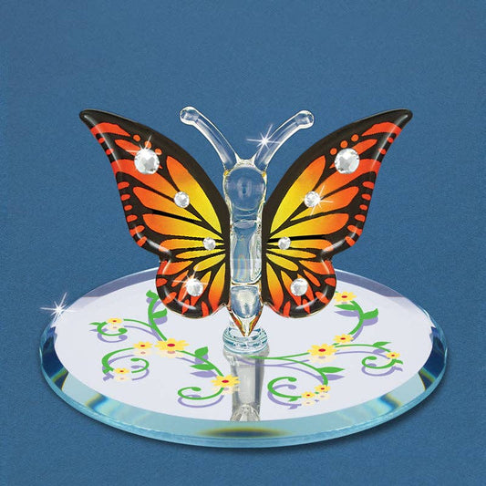 Glass Baron - L2 308-CY: Monarch Butterfly with Crystals