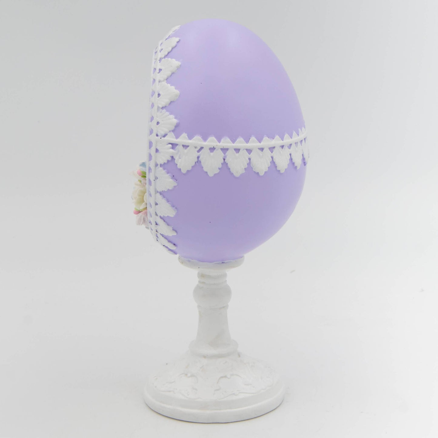 Roman - 7.25"H Purple Sugar Egg Pedestal with Chick Easter Figurine