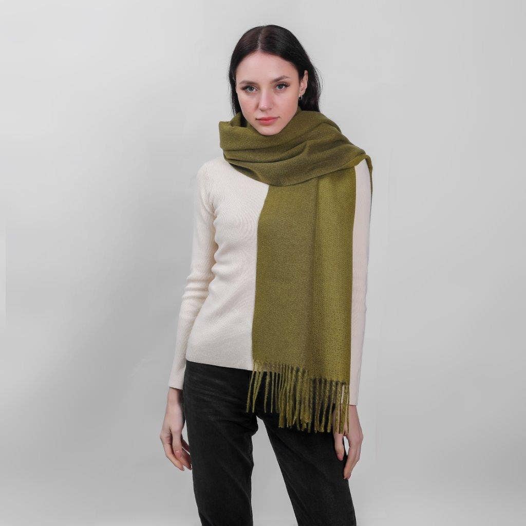 Celtic Ore Crafts - IRS-037A Traditional 2 Tone Scarf Olives