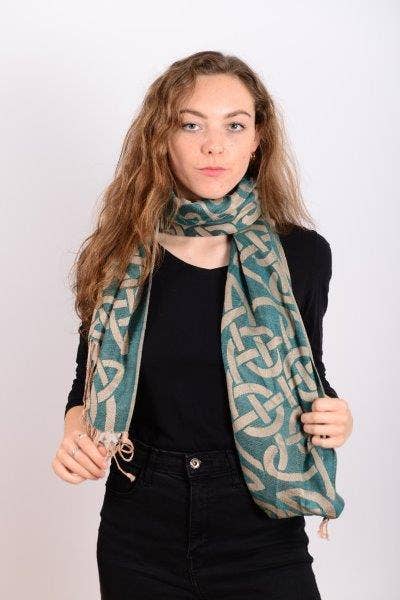 Celtic Ore Crafts - IRS-008F Celtic Trad Pashmina 65cm x 190cm: Blue / 65cm x 190cm