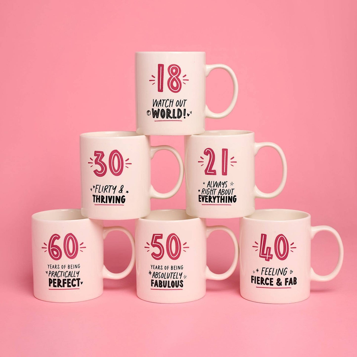 WIDDOP and Co. - Hullabaloo Birthday Mug - 30 Pink