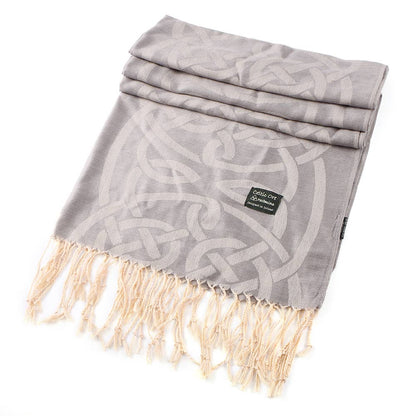 Celtic Ore Crafts - IRS-008G Celtic Trad Pashmina 65cm x 190cm: Grey / 65cm x 190cm