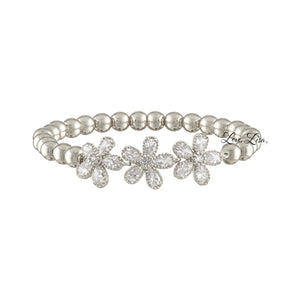 Love, Lisa - Felicity Floral Collection of Bracelets: Silver / 3 Flower Bracelet  (6mm)