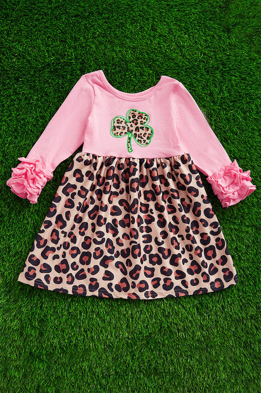 Irish Leopard Dress With Ruffle Sleeves - XXS (6-12 M)