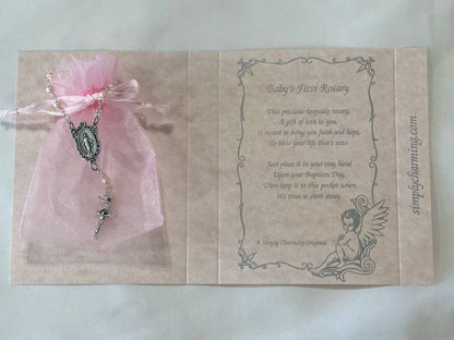 Simply Charming - Keepsake Baby's First Rosary Gift Boxed: White