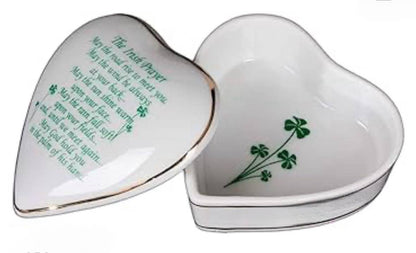 CBE Inc - Irish Prayer Porcelain Keepsake Box: Heart