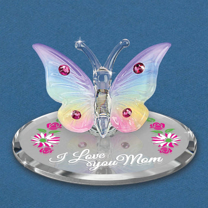 Glass Baron - L0 319-RM: Butterfly "I Love You Mom"
