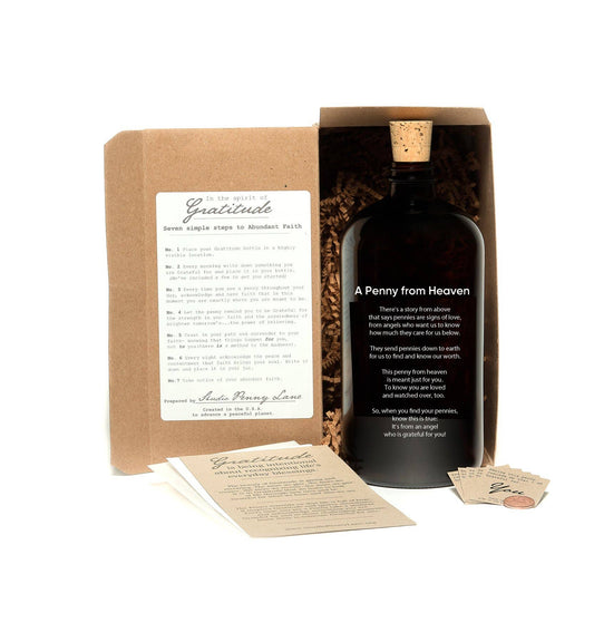 Studio Penny Lane - A Penny From Heaven Poem Amber Apothecary Jar