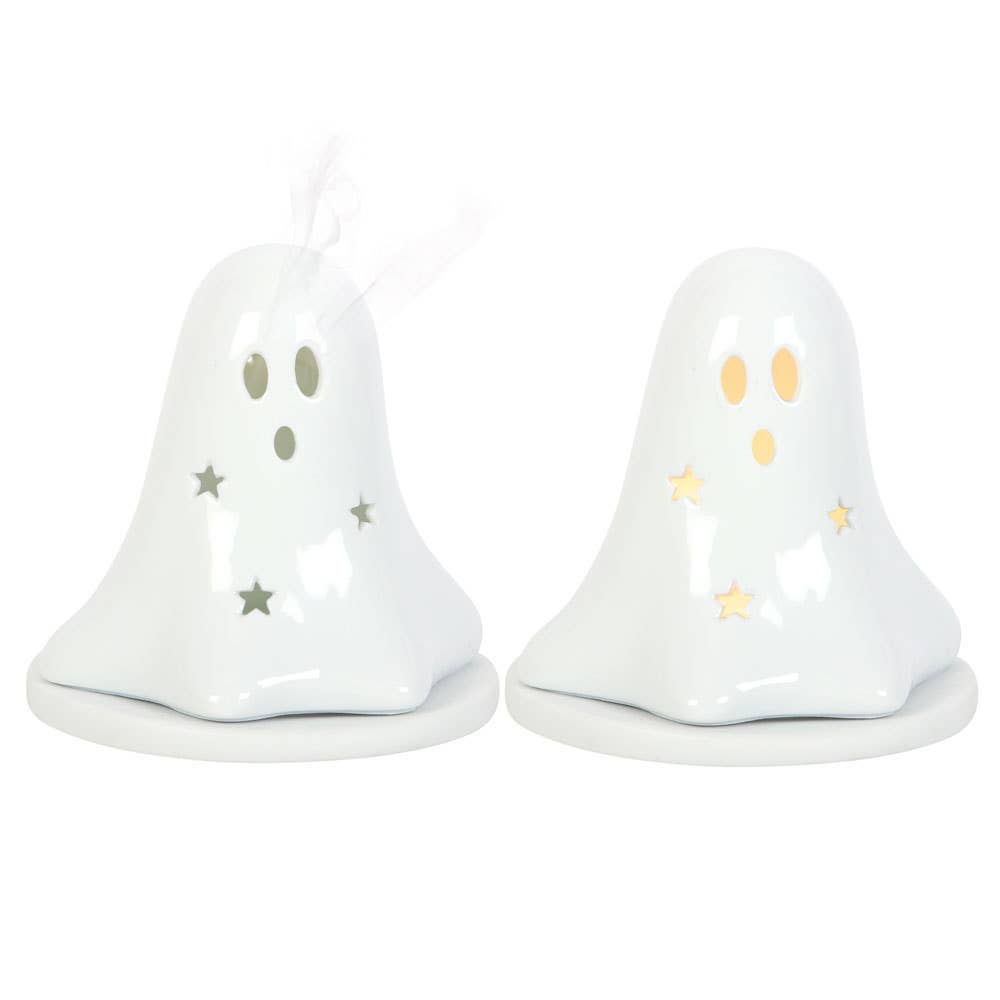 Something Different Wholesale - Ceramic Halloween Ghost Tealight and Incense Cone Holder