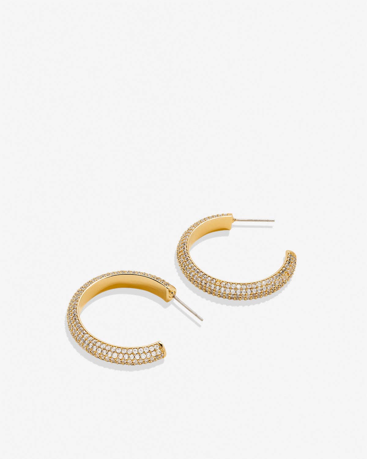 Bryan Anthonys - Unstoppable Pave Midi Hoop Earrings: Silver