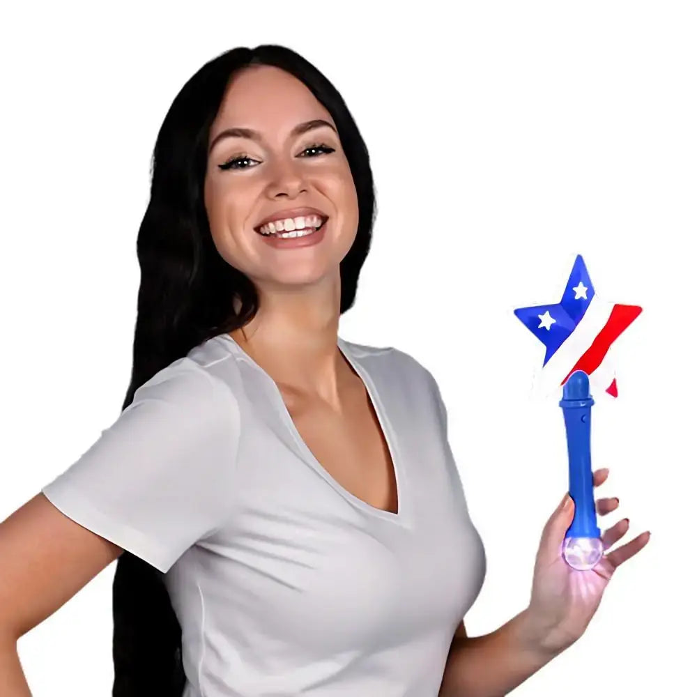 Blinkee.com, LLC - Light Up Patriotic US Flag Prism Wand Fourth of July