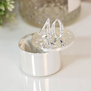 WIDDOP and Co. - Milestones Silver Plated Trinket Box With Crystal 40