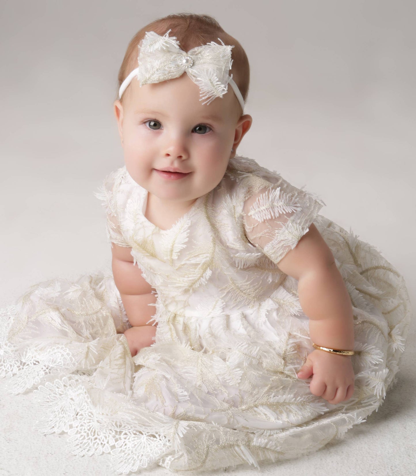 Cherished Moments - 14K Gold-Plated Baby Cross Bracelet Baptism & Communion Gift: Small 0-12m