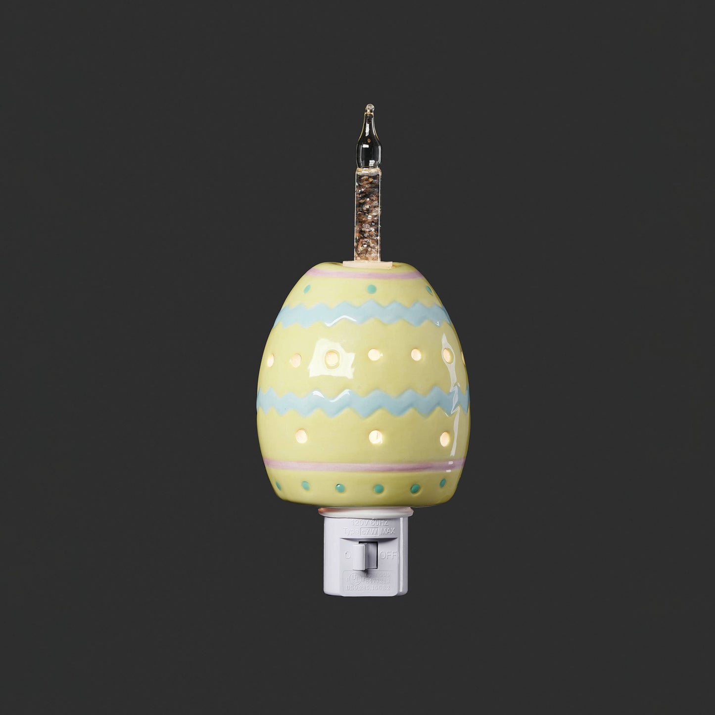 Roman - 7.2"H Easter Egg Bubble Night Light, Spring Decor