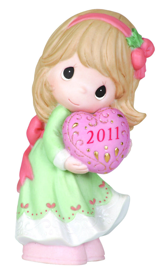 Precious Moments "Love Is the Best Gift Of All" Dated 2011 Porcelain Girl Figurine