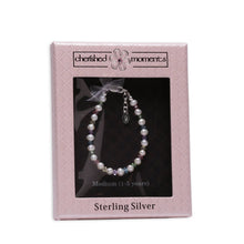 Load image into Gallery viewer, Cherished Moments - Sterling Silver Pearl Cross Baptism Gift Communion Bracelet: Small 0-12m
