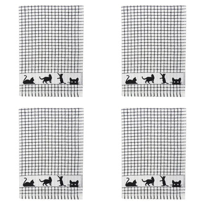 Dublin Gift Company - Poli-Dri Jacquard Black Cat Tea Towel: Pack of 2