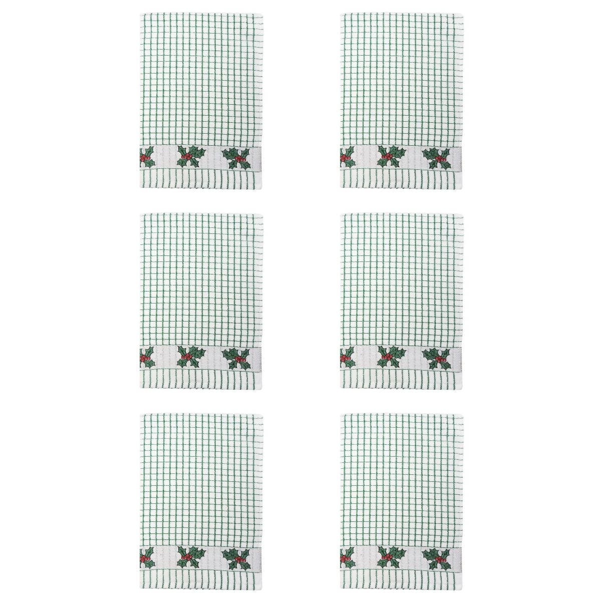 Dublin Gift Company - Poli Dri Jacquard Holly Tea Towel: Pack of 4