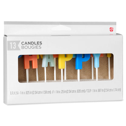 DICKENS INC. - Birthday Letter Candles – Happy Birthday Multicolor Set