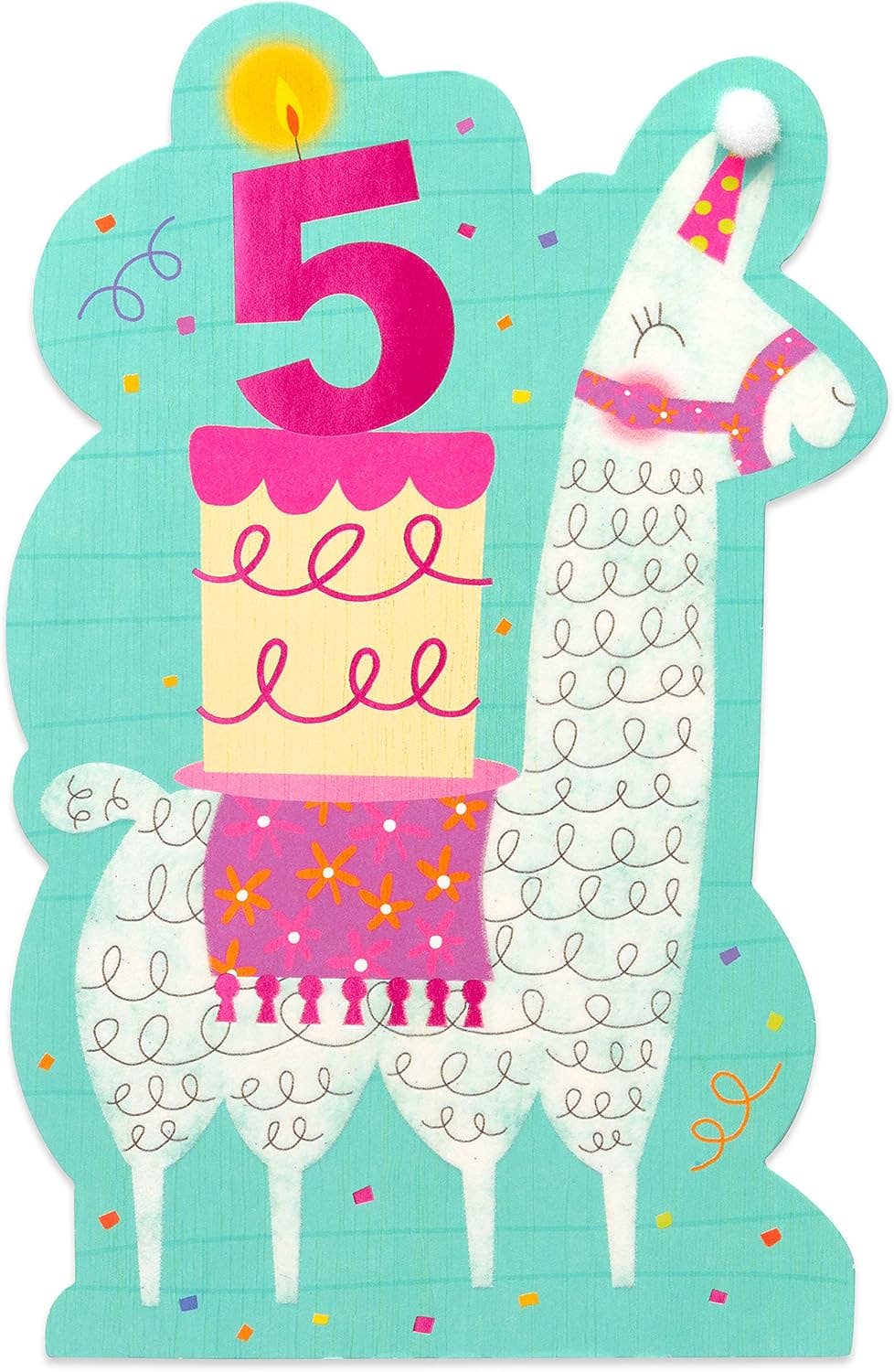 DICKENS INC. - 5th Birthday Card for Girl (Llama with Cake)