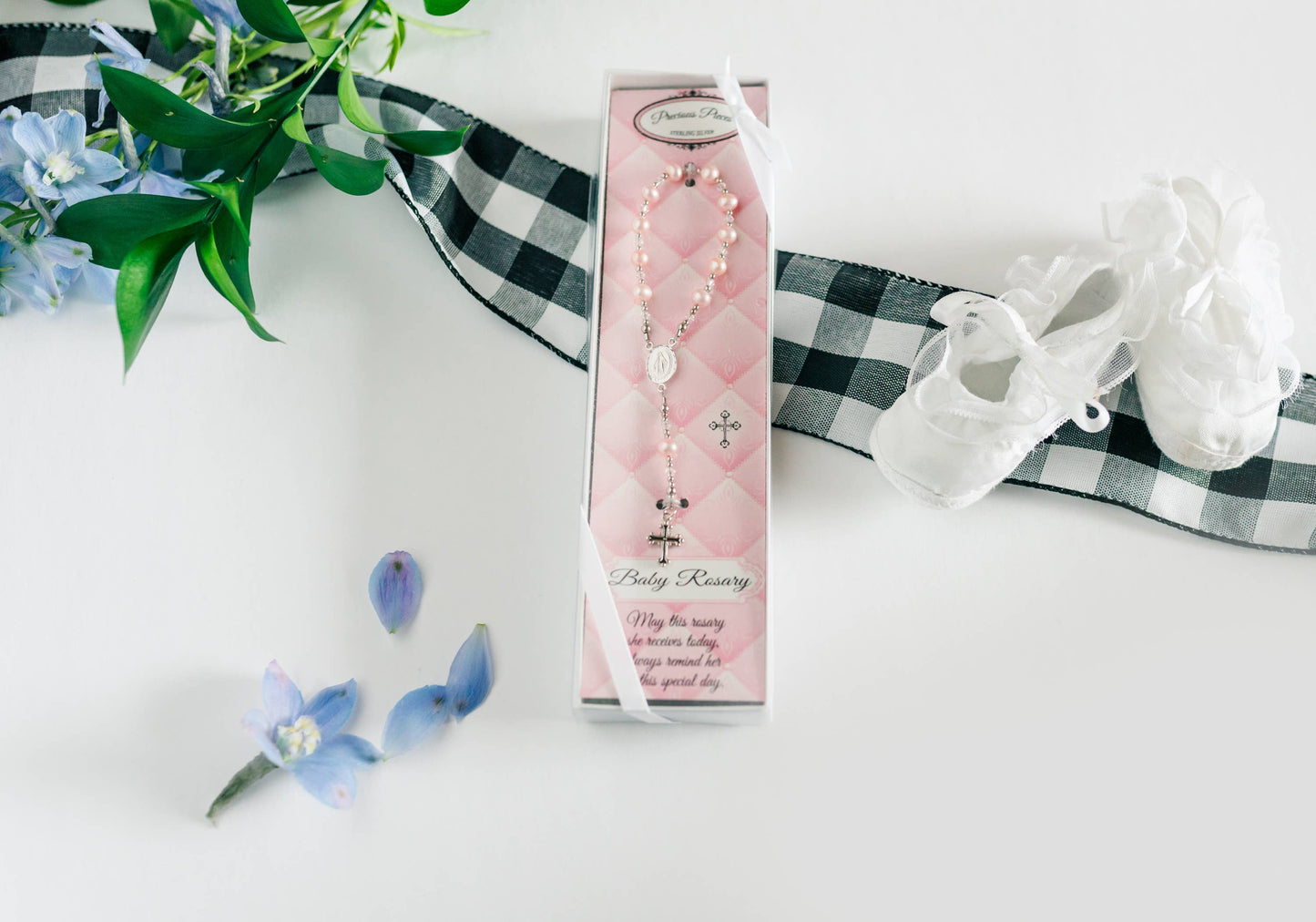 Cherished Moments - Sterling Silver Pink Baby Rosary Girl Baptism Gift