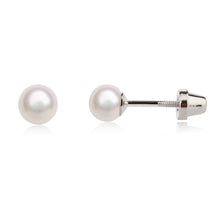 Load image into Gallery viewer, Cherished Moments - Sterling Silver Baby Baptism Pearl Earrings Christening Gift
