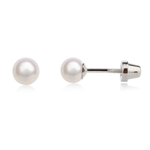 Cherished Moments - Sterling Silver Baby Baptism Pearl Earrings Christening Gift