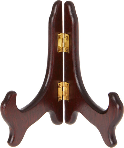 Bard's - Bard's Hinged MDF Wood Plate Stand, 5" x 5.75" x 3.75": Walnut
