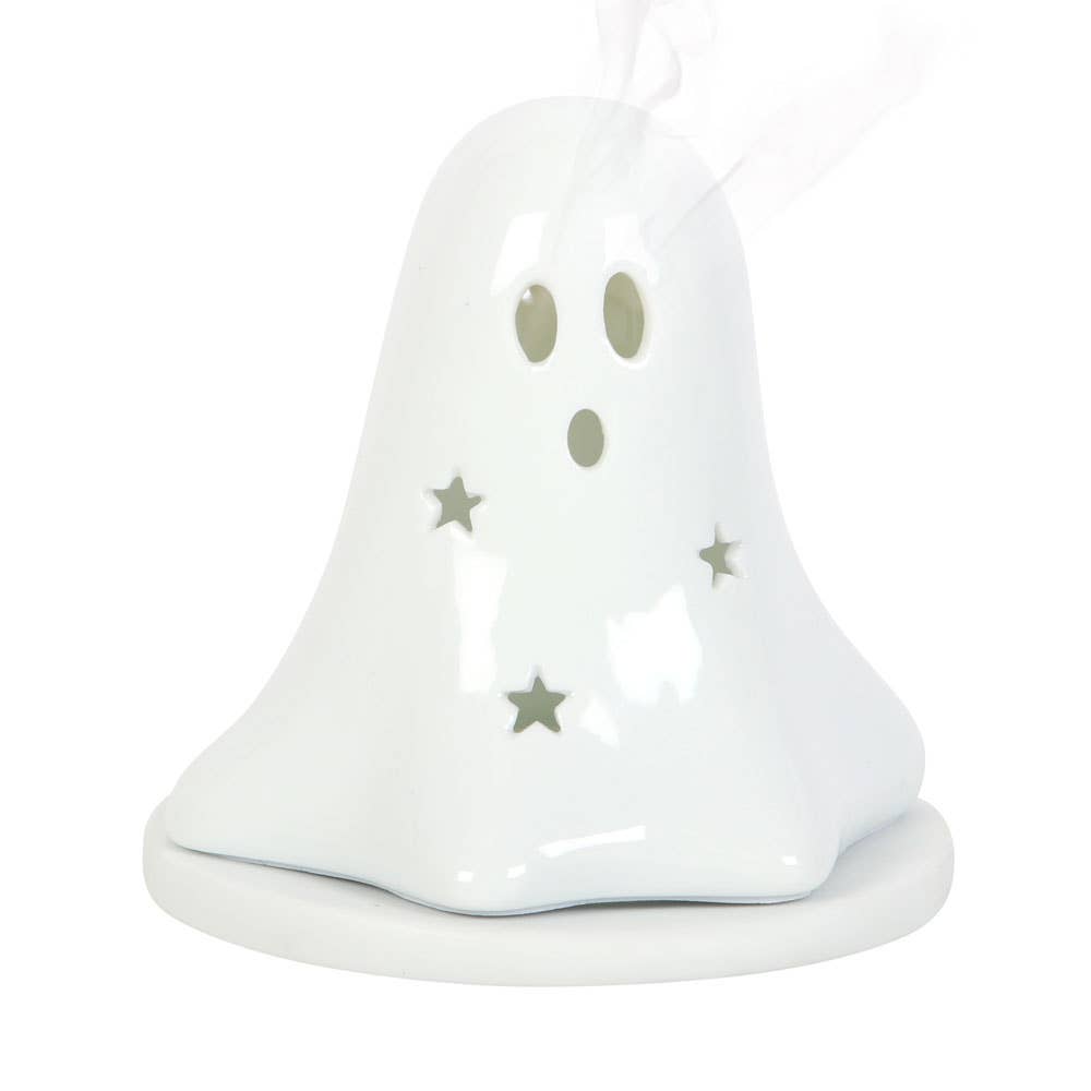 Something Different Wholesale - Ceramic Halloween Ghost Tealight and Incense Cone Holder