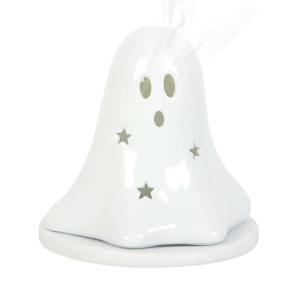 Something Different Wholesale - Ceramic Halloween Ghost Tealight and Incense Cone Holder