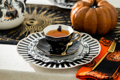 Grace Teaware - Black Cat Black Gold 7.5oz Tea Cup and Saucer
