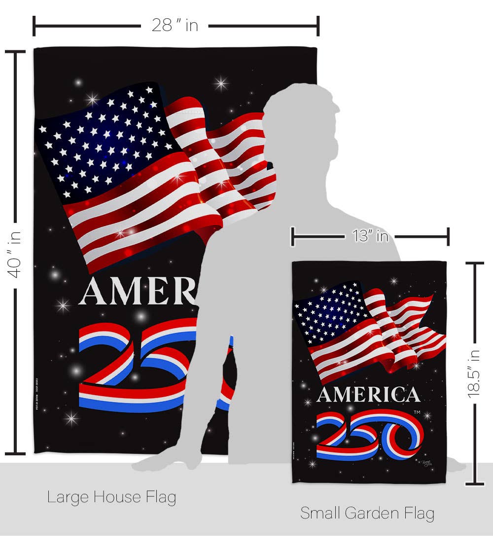 Two Group Flag Co - America 250 Flag American USA 250th Home Decor: Garden Flag 13" x 18.5" Only / Double Sided-Thick Fabric