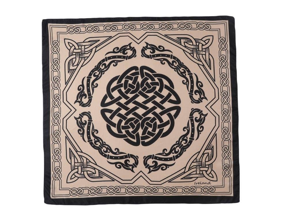 Celtic Ore Crafts - IRS-036C Polysilk Scarf Celtic Cream/Black