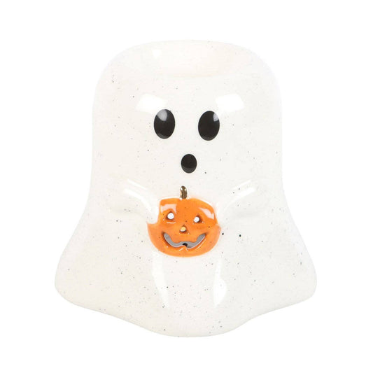 Something Different Wholesale - Ghost Shaped Halloween Oil Burner with Pumpkin
