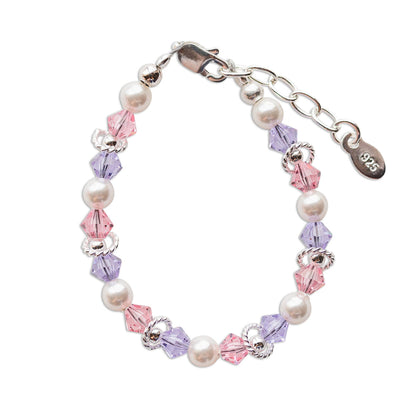 Cherished Moments - Girls Sterling Silver Multi-Color Pearl Baby & Kids Bracelet: Large 6-12 Years